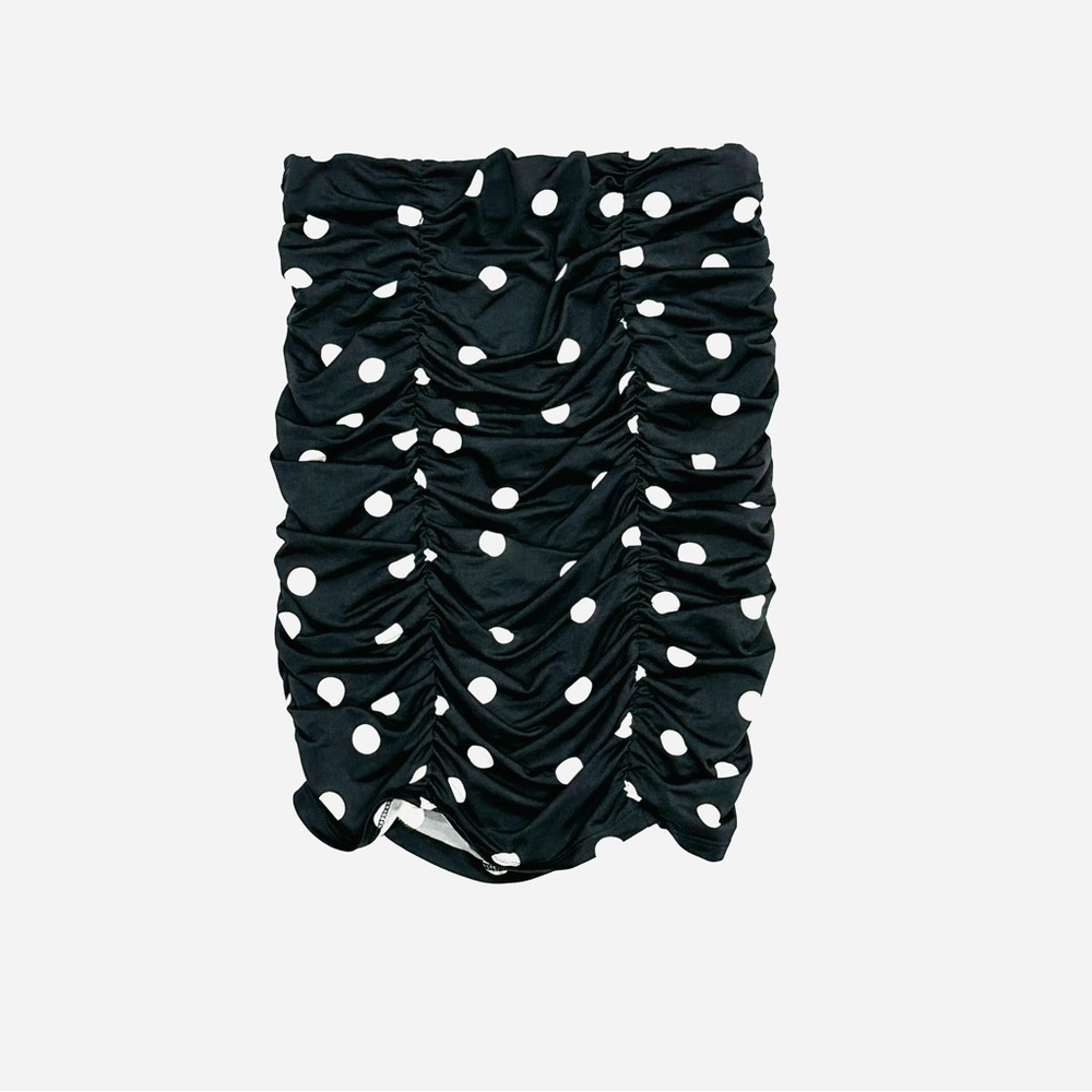 NWOT Abound Black & White Ruched Polka Dot Tube Top